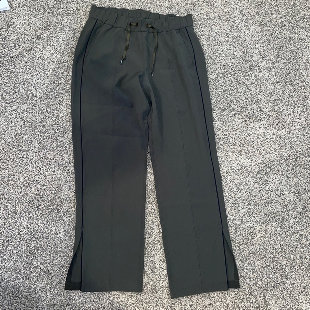 lululemon army green straight leg pants